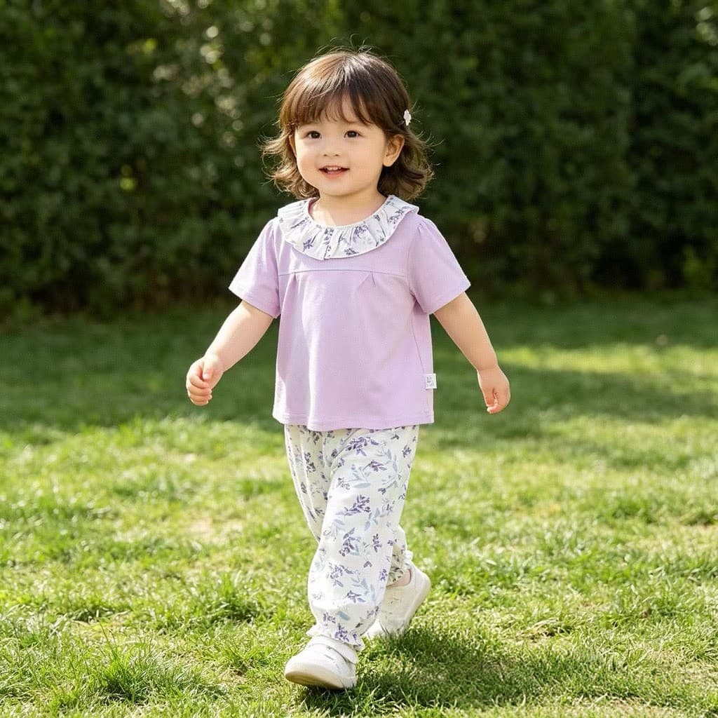 Handoulong bebê calças de manga curta terno verão estilo fino meninas Outing terno de duas peças bebê menina verão roupa