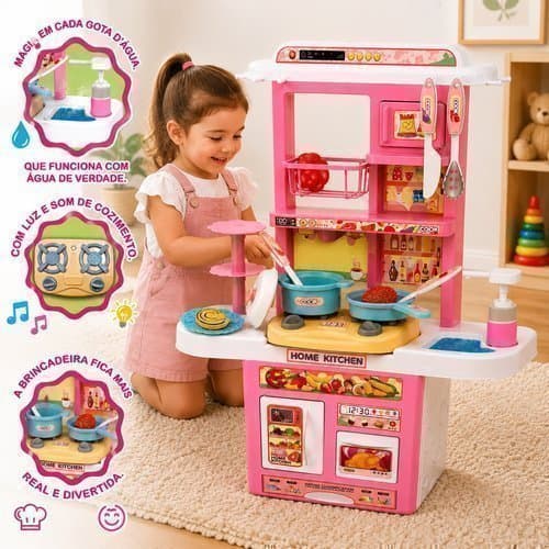 Brinquedo Cozinha Infantil Luzes Som Mini Cozinha Didatica Educativo criança, brinquedo educativo.