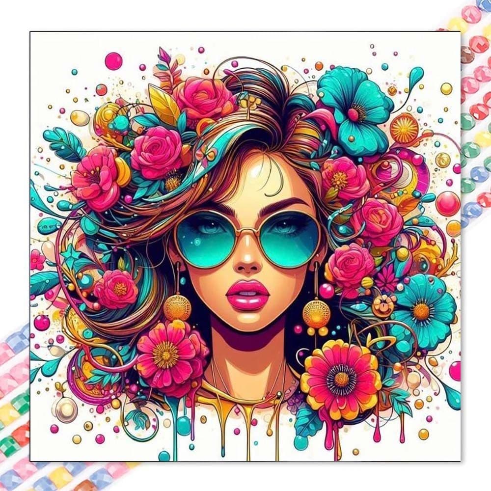 5D diy diamante completo redondo pintura diamante-Kit de pintura diamante flores, cores ricas mosaico lona diy arte da p