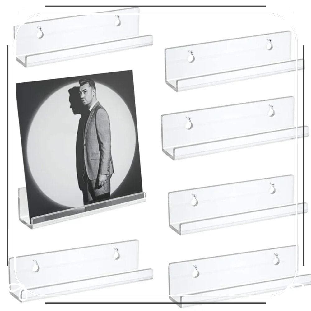 Prateleira De CD , Suporte De Exibição De Registro Acrílico , Rack De Armazenamento De Álbum Montado Na Parede De 4/7/12