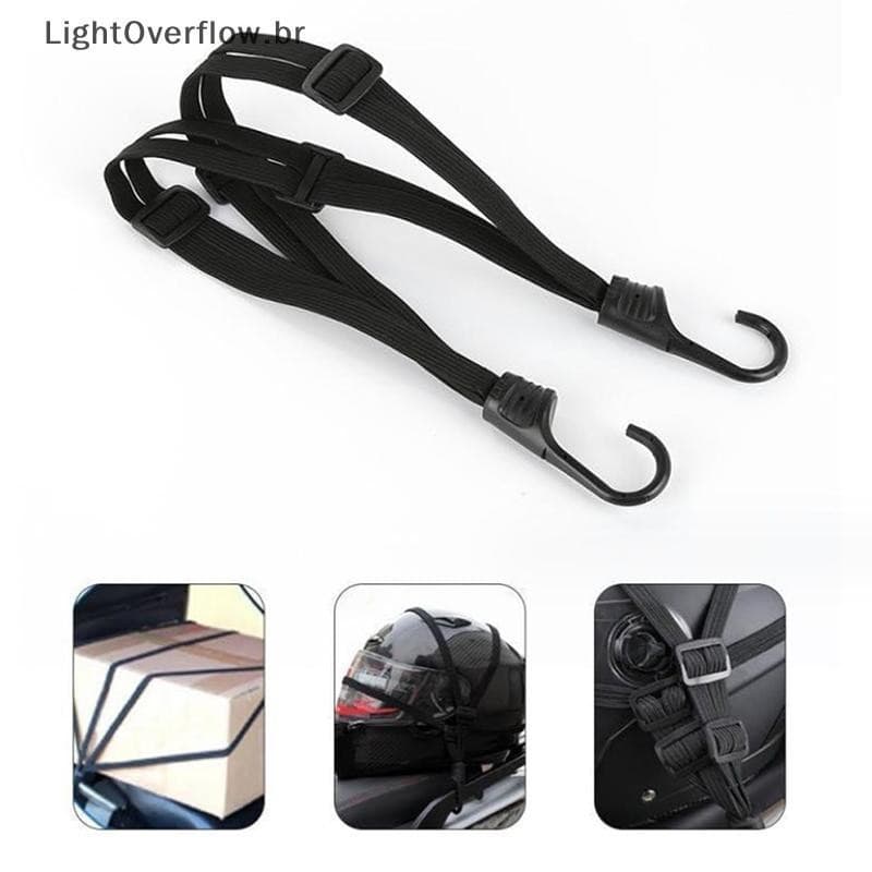 [LightOverflow] Bolsa de rede para capacete de moto, alça de bagagem, acessórios, gancho, corda extensível, cinta de fix