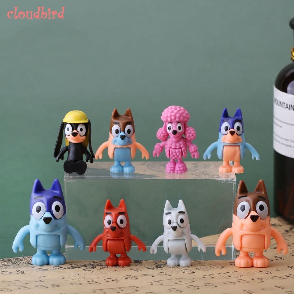 Conjunto De Bonecas Móveis Articuladas Bluey1 Bingo1-Brinquedo De Boneco De Ação Para Dramatização Infantil