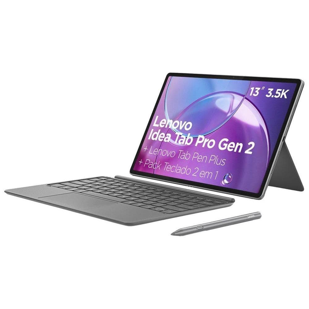 Tablet Lenovo Idea Tab Pro Gen 2 com Caneta e Capa com Teclado 8GB RAM 256GB 13" Android 16 Qualcomm Snapdragon 8s Wi-Fi