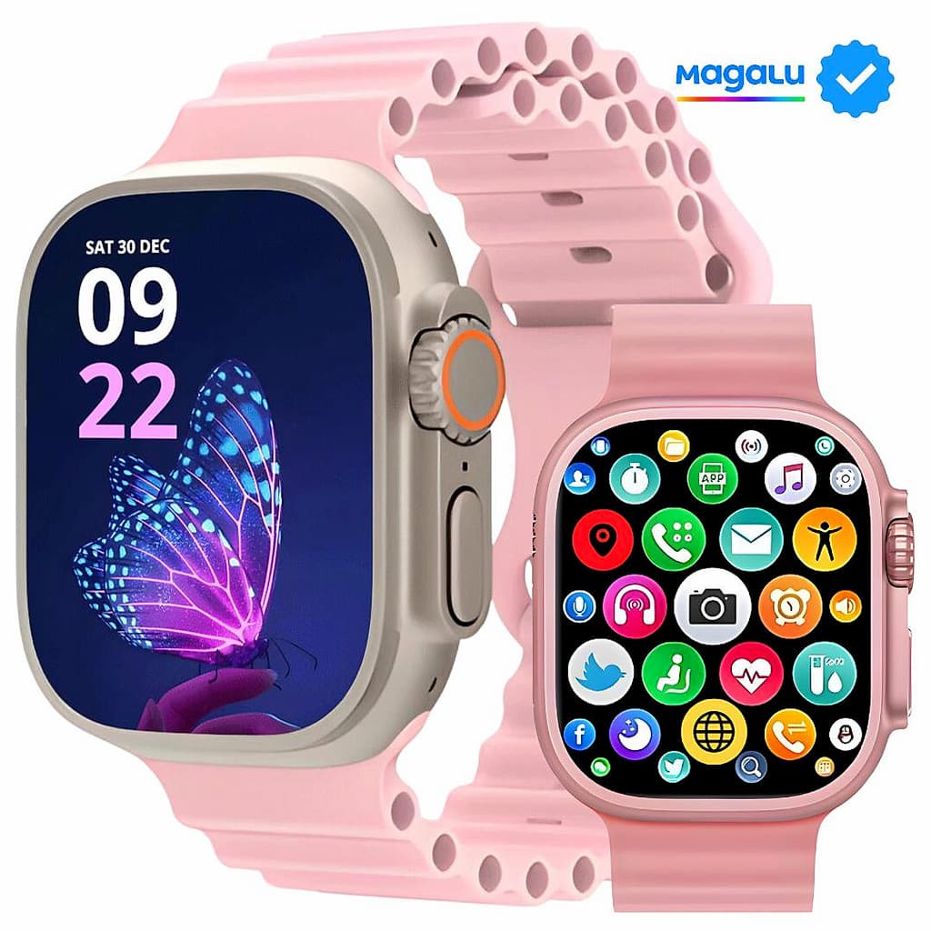 Smartwatch HW68 Ultra Mini 41mm NFC Relogio Inteligente Faz Chamadas Monitor Saude Duas Pulseiras