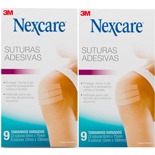 Kit com 2 Caixas de Nexcare Sutura Adesiva