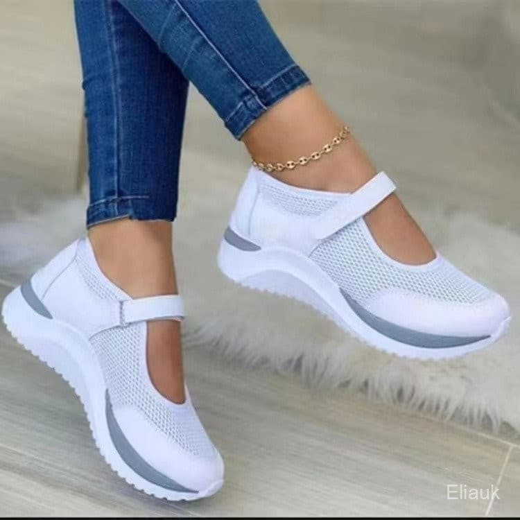 Sapatos Ortopédicos Elegantes Com Plataforma Elástica Para Mulheres , Confortáveis E Casuais Caminhar 9M23