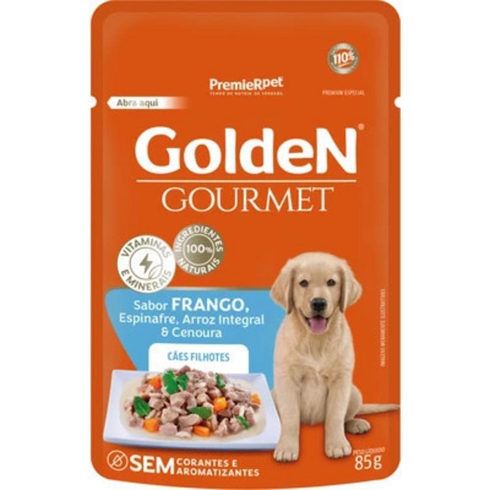 Ração Úmida Gourmet para Cães Filhotes Sabor Frango 85g Golden