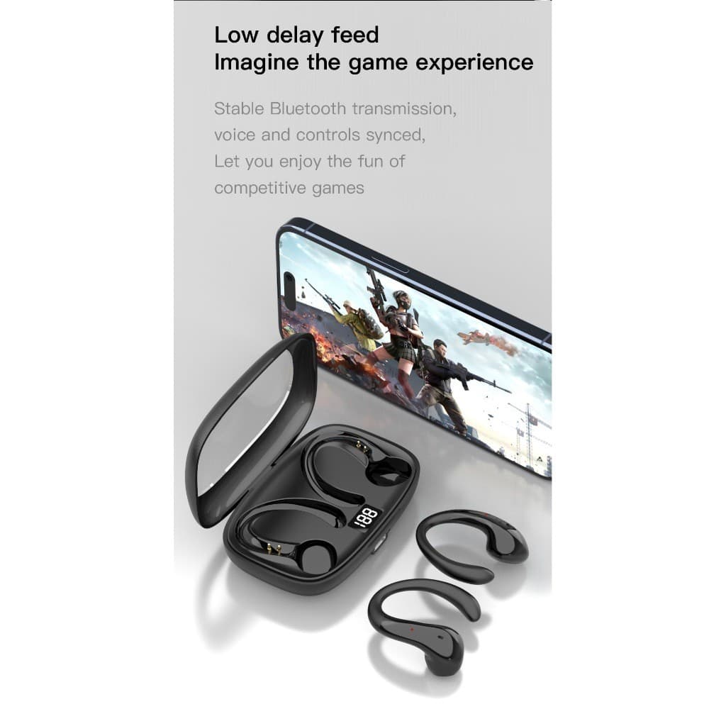 Fones De Ouvido Sem Fio Bluetooth Fone Com Microfones Alta Fidelidade Som Estéreo Toque OWS-15 Inteligente Esportes