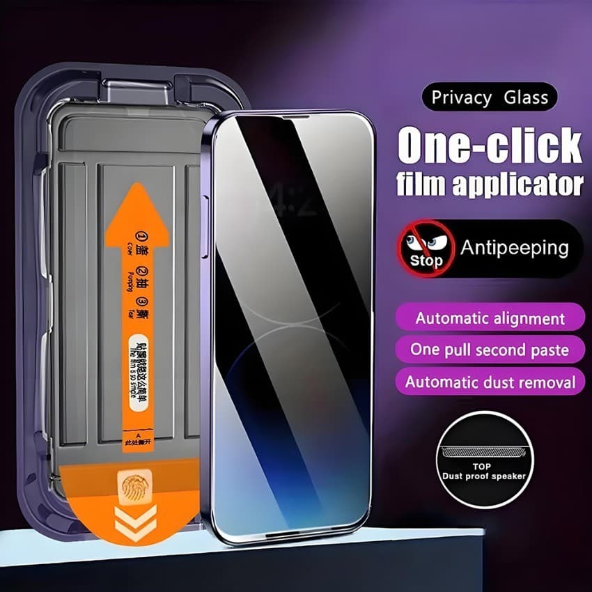 Pelicula Vidro Temperado Privacidade Com Limpeza Automática Para Samsung A15 A35 A55 A16 A26 A36 A56 A17 A27 A37 A57 A07