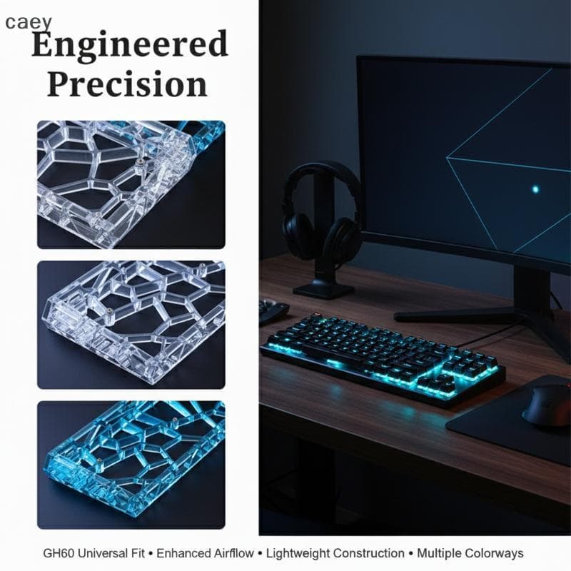[caey] Capa De Teclado Transparente 60 % Para Teclados Mecânicos Personalizados DIY .