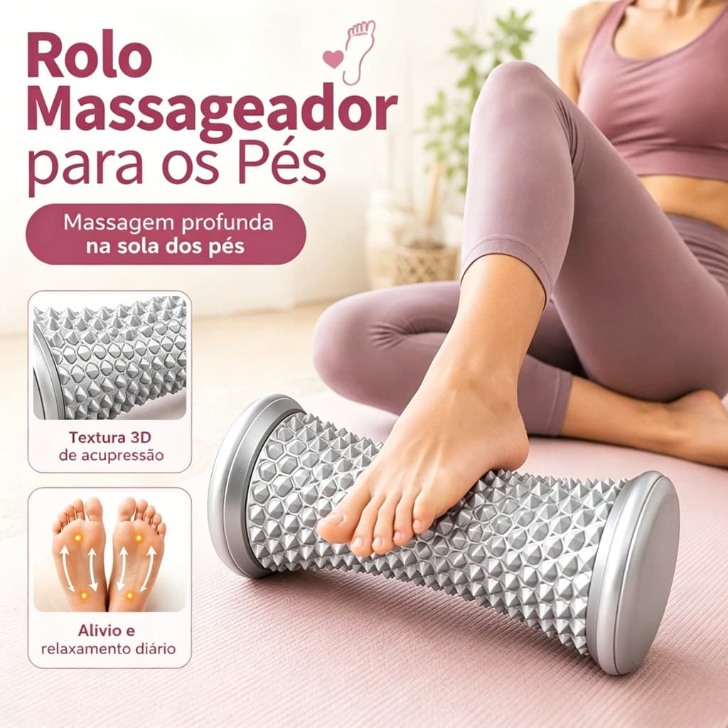 Rolo Terapêutico de Massagem para Pés Alívio Fascia e Dor Muscular - Massageador Corporal