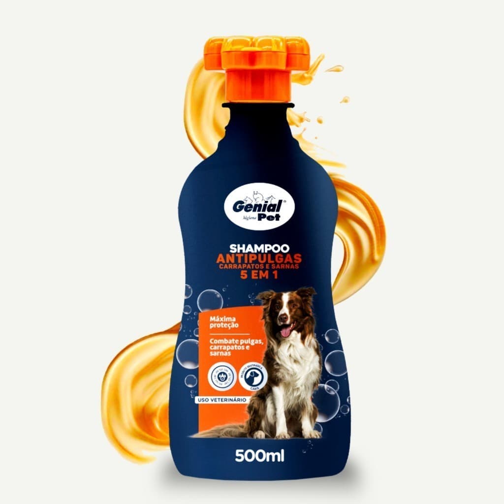 Shampoo Anti Pulgas Carrapatos Para Cachorro Genial Pet 500ml PROMOCAO