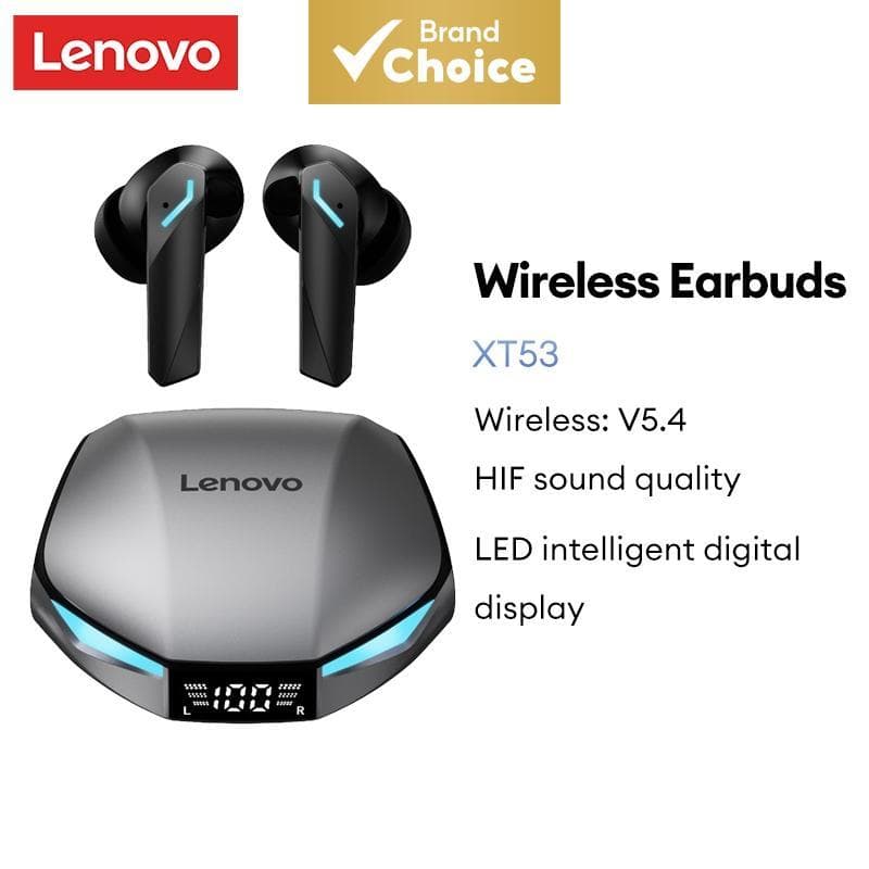 Lenovo XT53 Fones De Ouvido TWS Bluetooth 5.4 Sem Fio Para Jogos LED HiFi Com Som Estéreo HD Microfone Esportivo Todos O