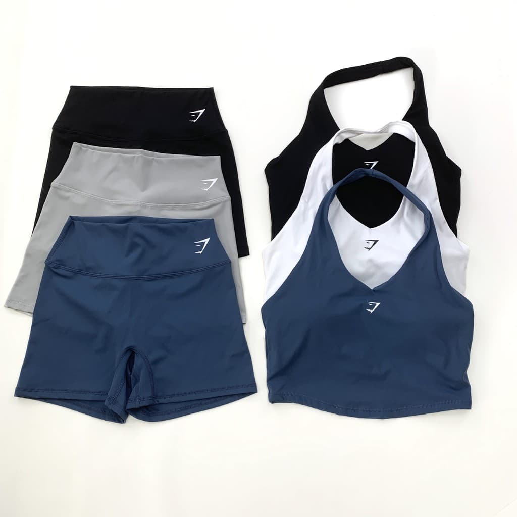 2026 novo estilo de fitness tubarão terno de fitness treinamento Hip-Lifting esportes roupa interior feminina Halterneck