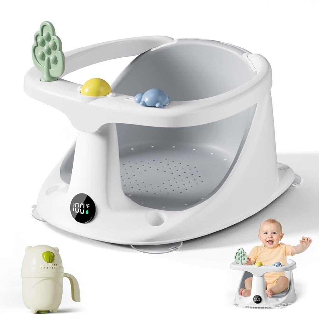 Assento de Banho para Bebês a Partir de 6 Meses - Assentos para Banheira Bebês Sentados com Copo para Enxágue, Anti