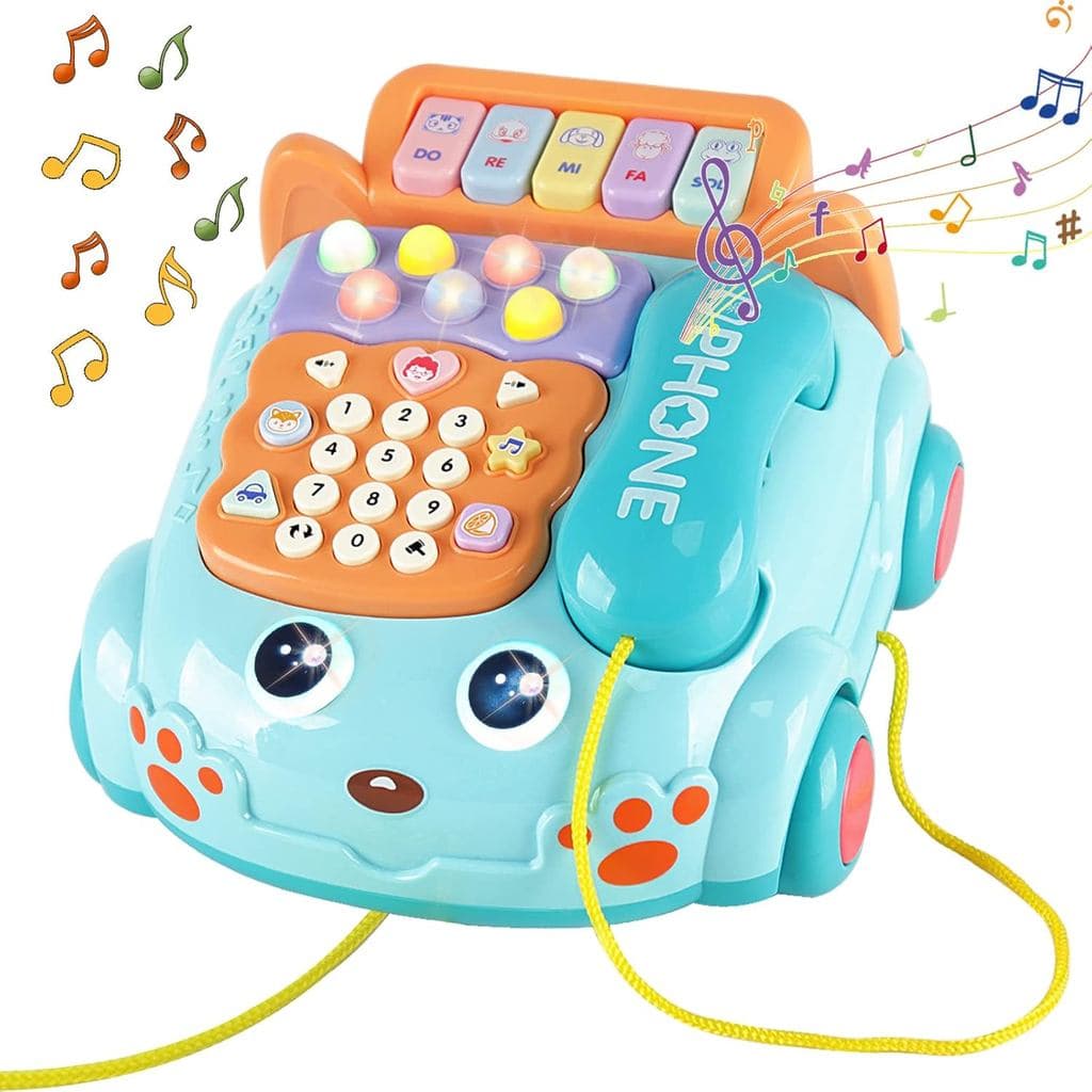 Telefone de Brinquedo para Bebês, Piano Musical com Luz, Brinquedo de Faz de Conta para Crianças, Presente Educativo par