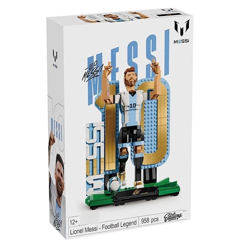 958 Peças Compatíveis com Lego, Coleção de Blocos de Montar da Copa do Mundo da Argentina, Lenda do Futebol Messi, Prese