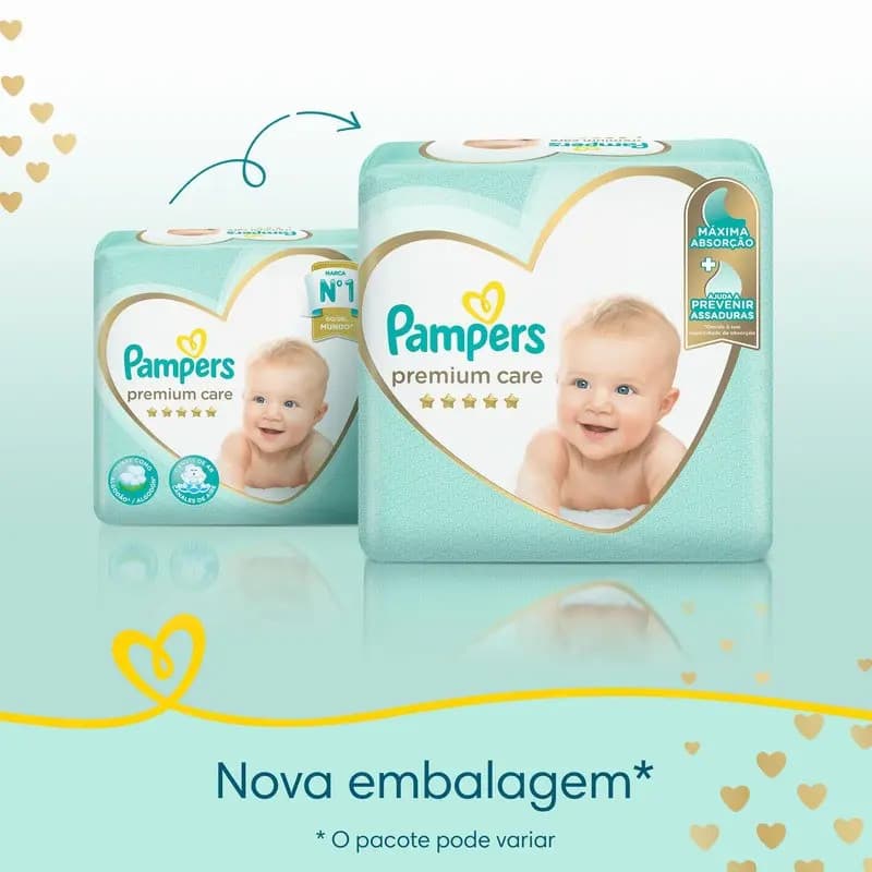 Kit Fraldas Premium Care Tamanho G 136 Unidades Pampers