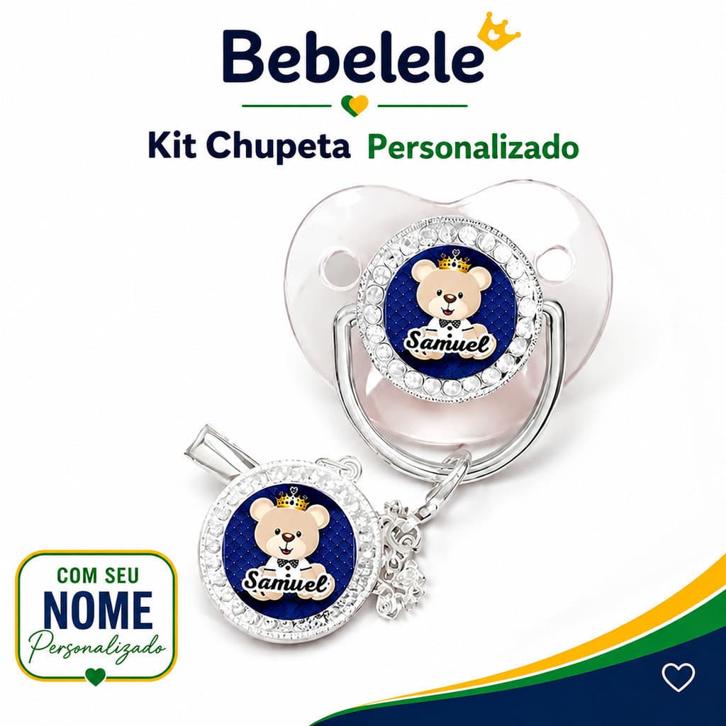 Chupeta de bebê prateada transparente, inclui prendedor de chupeta, nome e foto personalizados prendedor chupeta TQ6N
