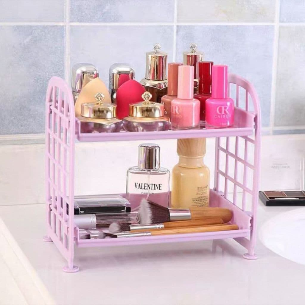 Rack de Armazenamento de Mesa 2 Camadas Organizador Multiuso para Cozinha, Banheiro, Escritório e Cosméticos