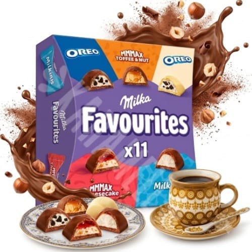 Bombons Chocolate Recheados Milka Favourites 95g - Importado Romênia