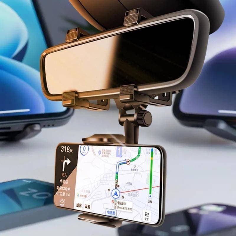 [Jetingbuy] 360 Suporte Do Telefone Carro Espelho Retrovisor Montagem Braet GPS Móvel Clipe Dobrável Ajustável Celular N