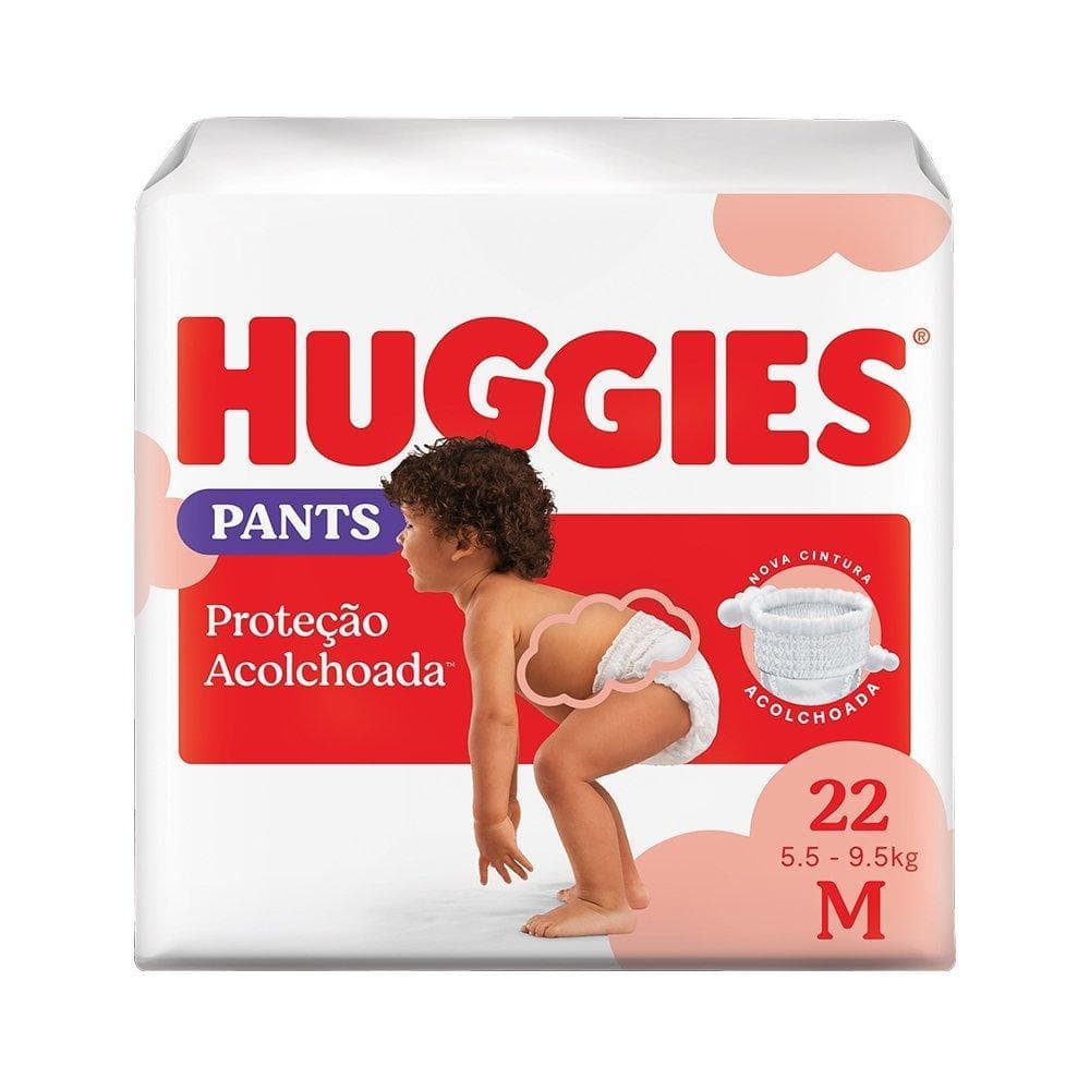 Fralda Descartável Huggies Roupinha Proteção Acolchoada Jumbo Tamanho M - 9 Pacotes com 22 Fraldas - Total 198 Tiras