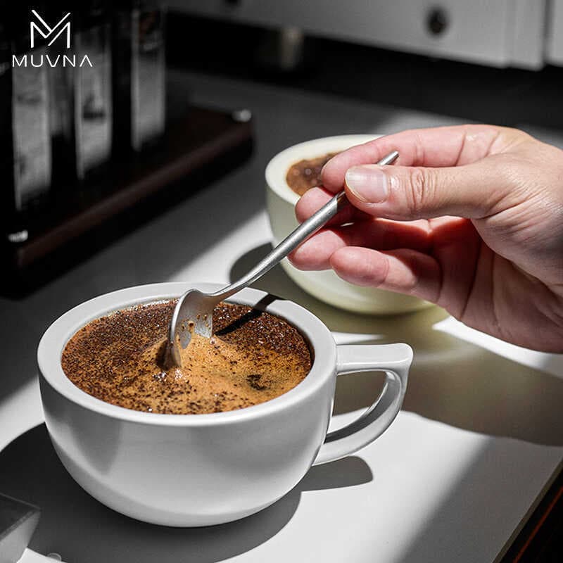 MUVNA colher de café italiana, colher de grãos de café em aço inoxidável, colher pequena criativa, colher de tempero, ca