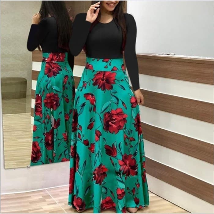 Feminino Longo dres Vestido De Manga Comprida Vestidos Maxi Femininos