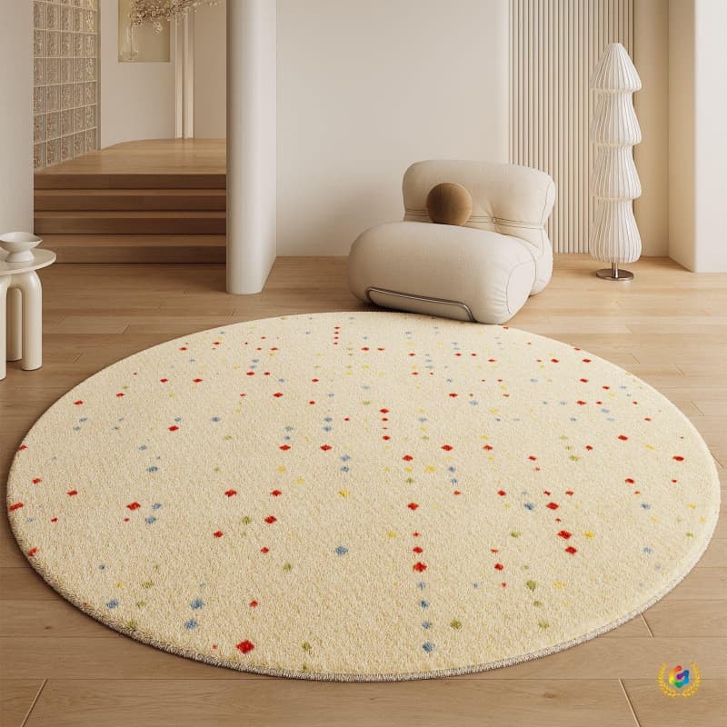 [Novo produto] tapete redondo para sala de estar, imitação de caxemira, vestiário, tapete antiderrapante, sala de estudo