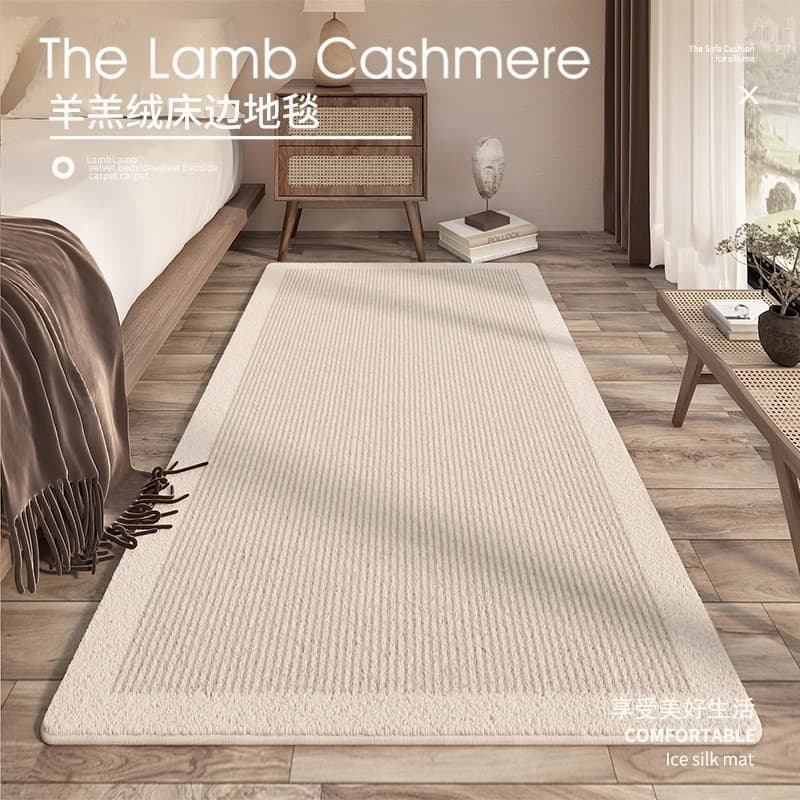 Estilo creme quarto cabeceira tapete sala resistente à sujeira varanda Bay janela tapete antiderrapante cobertor de cabe