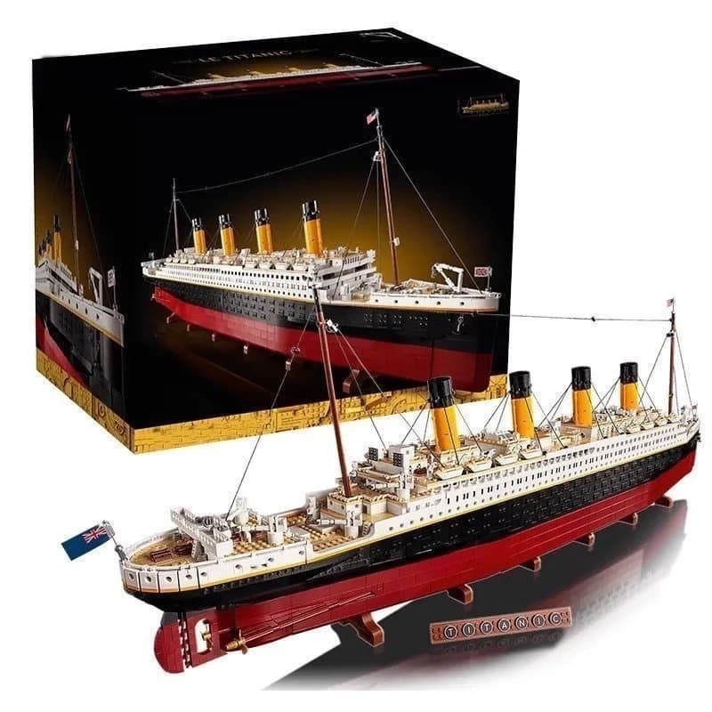 Compatível com o LEGO 10249 Titanic, um navio de cruzeiro em grande escala, um modelo de brinquedo de blocos de montar a