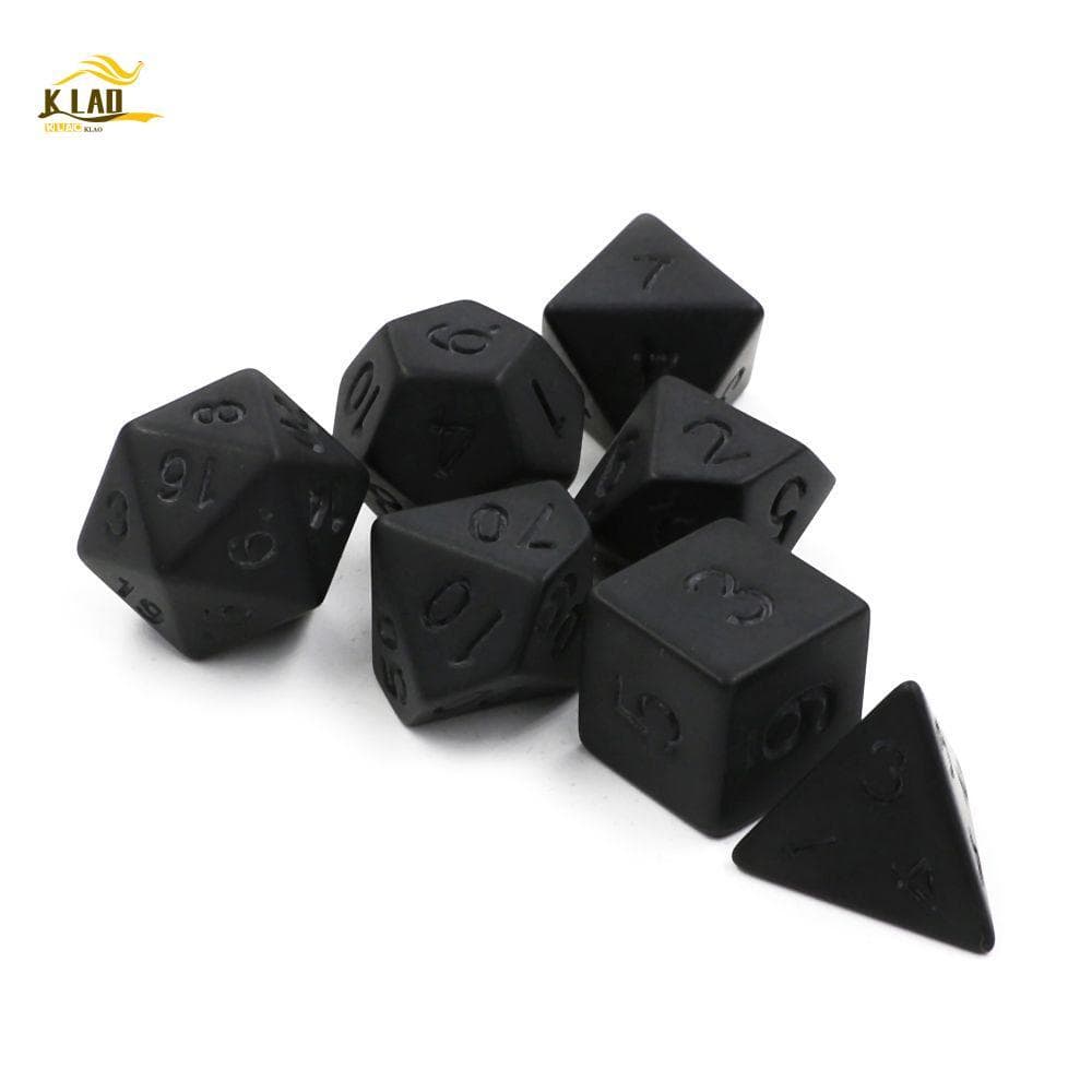 KLAOSD Preto RPG Dice Set 7 Pçs/Acrílico Jogo Brinquedos Jogos De Tabuleiro Personalidade Festa Em Família Brinquedo Edu