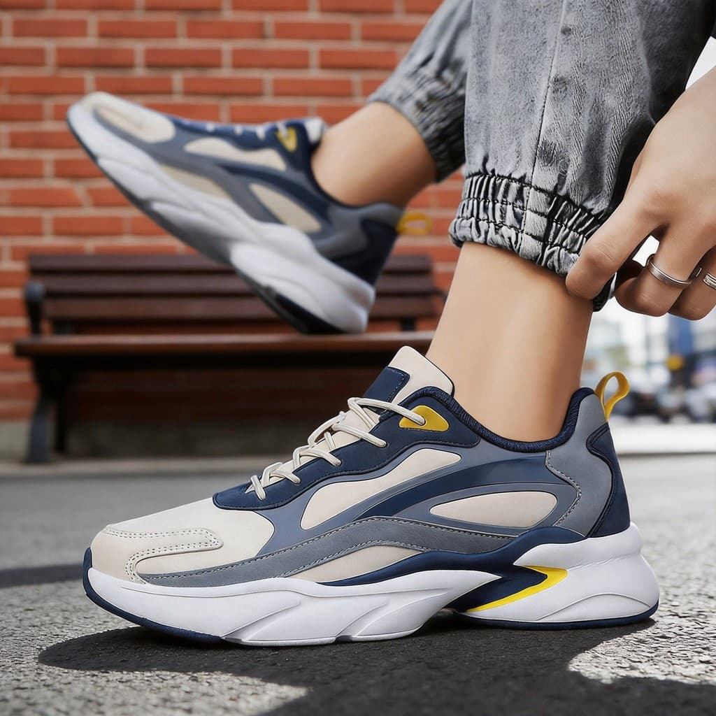 Tênis estilo "dad shoes" unissex, com sola grossa, que aumenta a altura, tênis esportivos retrô para outono e inverno, t