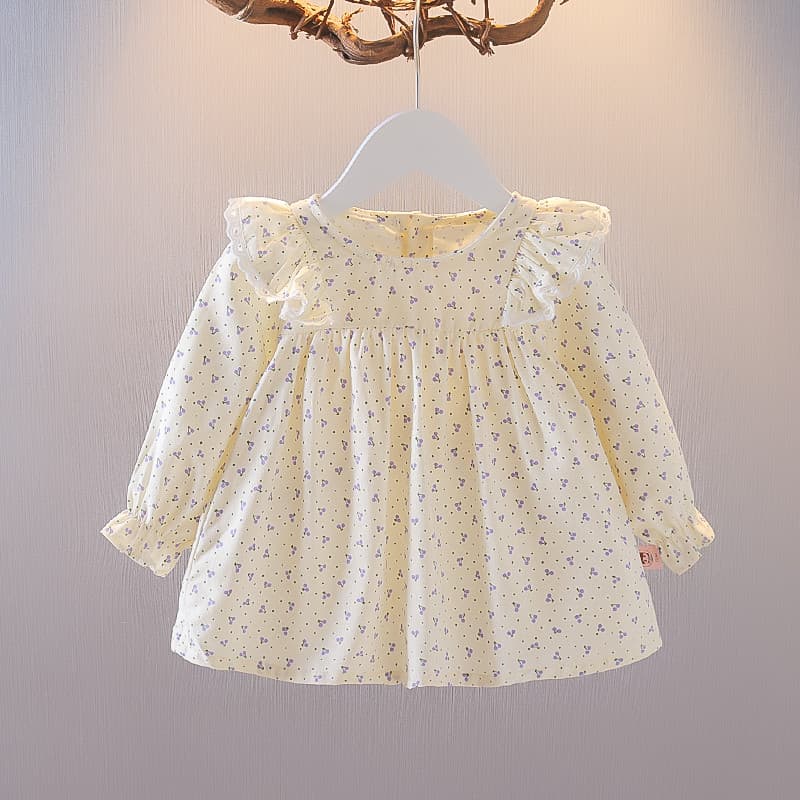 Bebê roupas de bebê meninas moda outono roupas topos 2026 princesa outono dois anos de idade bebê menina Floral camisa d