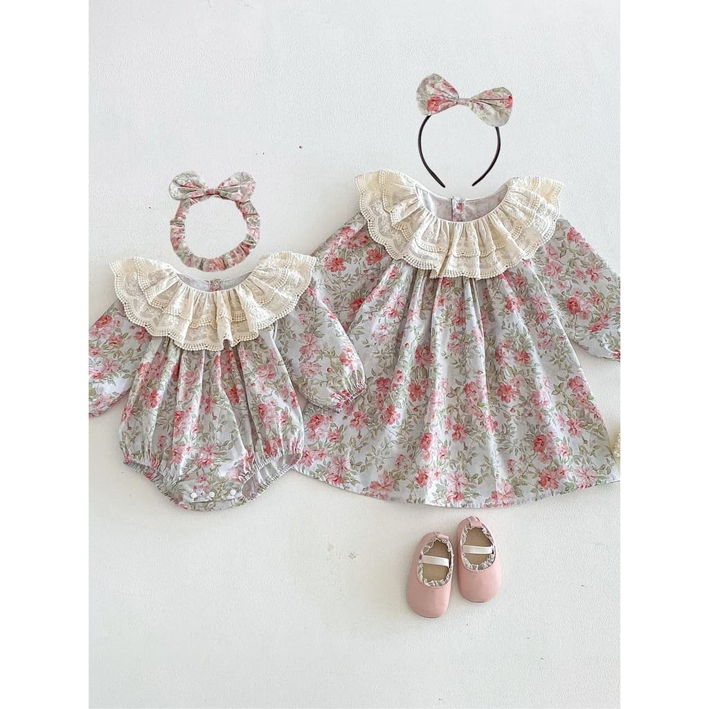 Irmãs roupas um grande um pequeno roupas de bebê primavera novo estilo bebê menina versão coreana roupas de bebê menina 