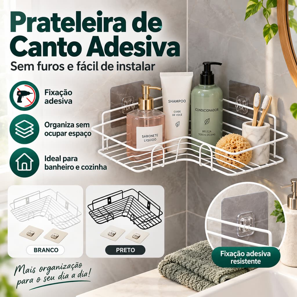 Prateleira Organizador Suporte De Sabão Triângulo Adesivo Para Parede
