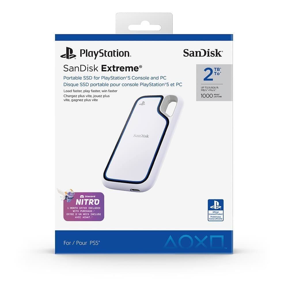SSD Externo Portátil SanDisk Extreme 2TB USB Playstation 5 - SDSSDE62P-2T00-G25
