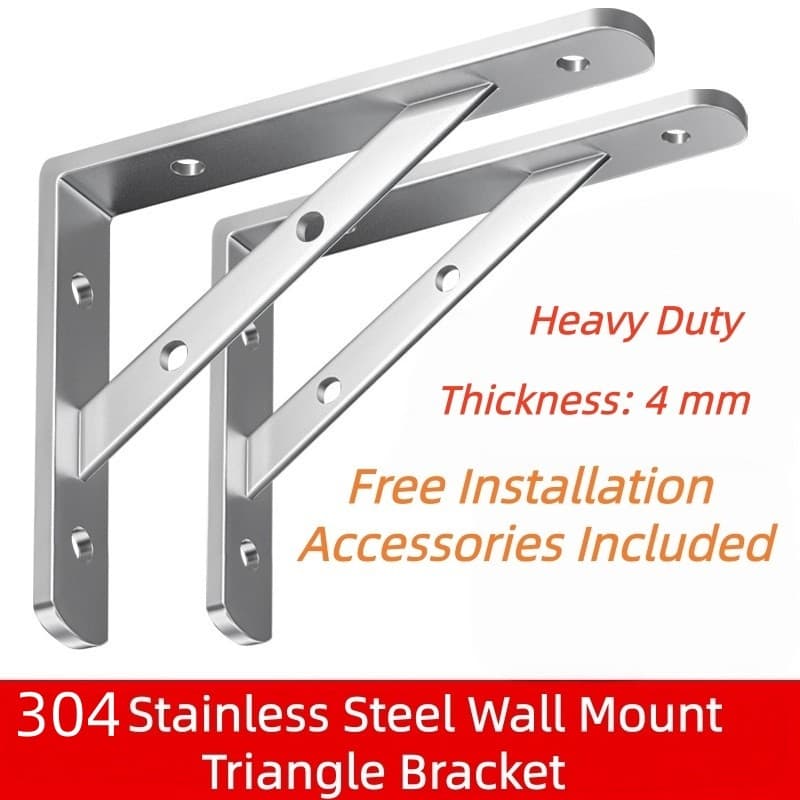 Suporte Triangular De Aço Inoxidável 304 , De Prateleira Em Ângulo Reto Para Montagem Parede , Varanda Prateleiras De Re