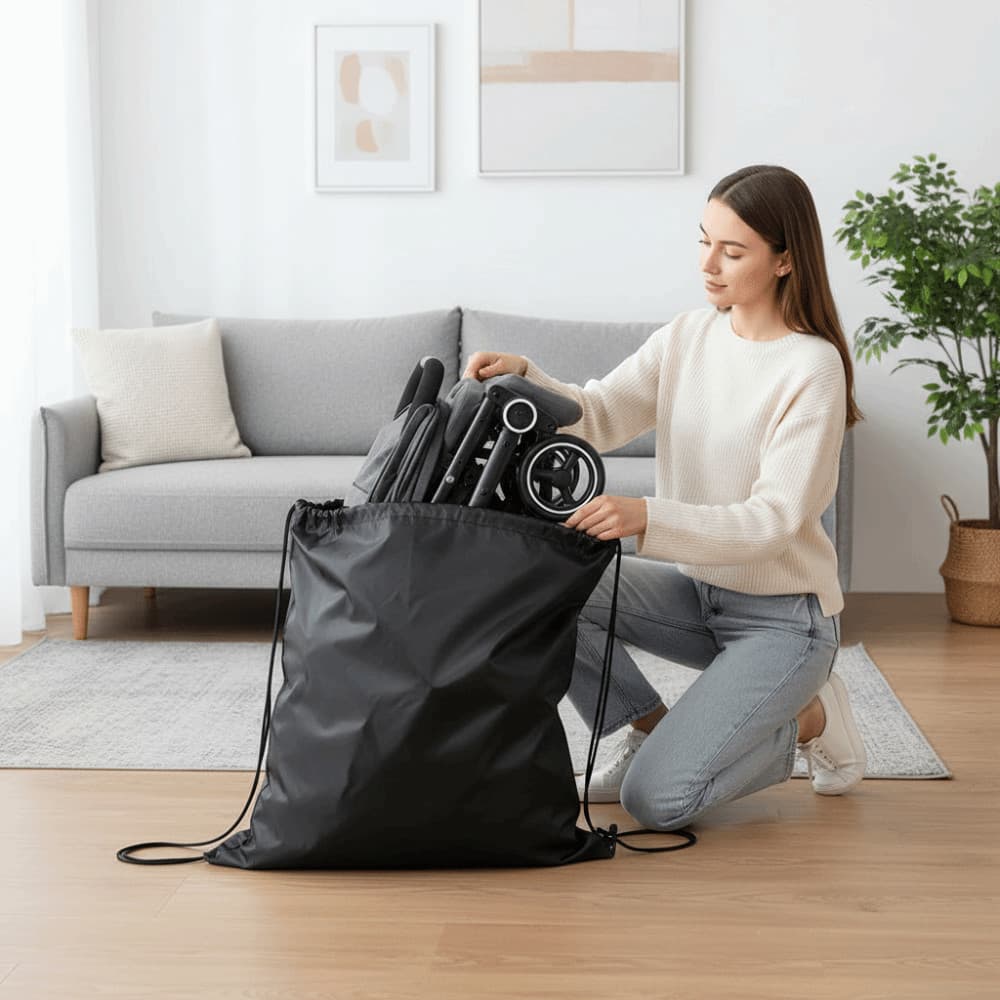 Organizador De Armazenamento De Carrinho De Bebê , Bolsa De Viagem Resistente Com Fecho De Cordão , Água Anti-Respingos