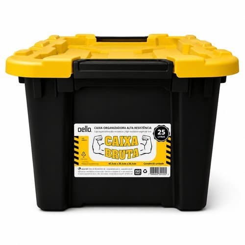 Caixa Organizadora Com Tampa Alta Resistencia Plastico Ferramentas Grande 25L 40L 55L Caixa Bruta