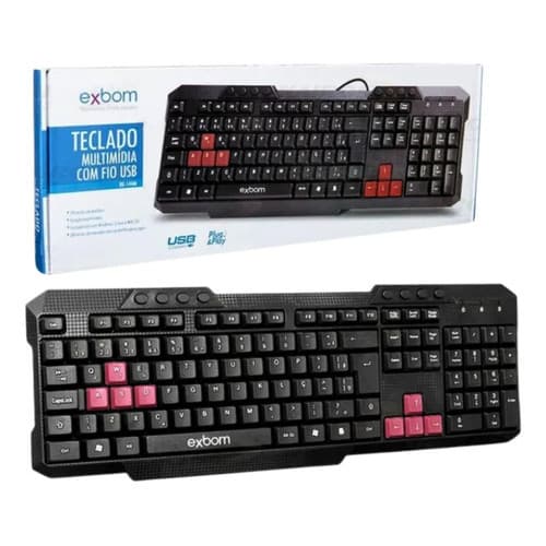 Teclado Multimídia Semi Mecânico Tecla Gamer Plug Play Abnt2