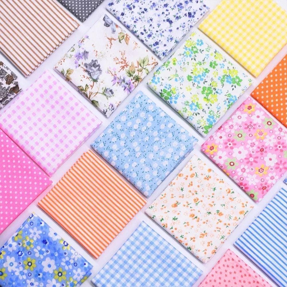TROEBRFT 7 Pçs/set Tecido De Algodão Stash , Patchwork Colorido 50x50cm , Respirável