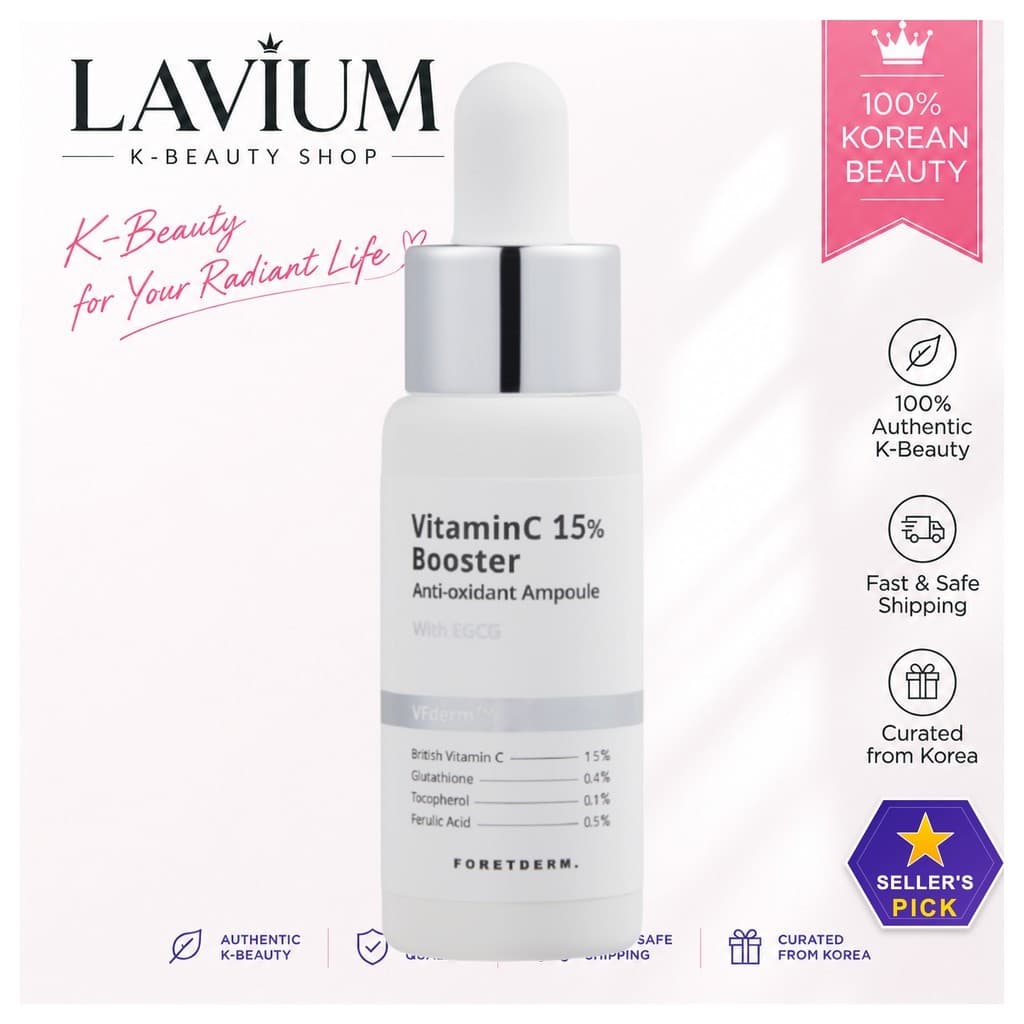 [foretderm] Ampola Antioxidante De Vitamina C 15 % Booster , 20ml , 1 Unidade/Coreana/Reforço Da LAVIUM