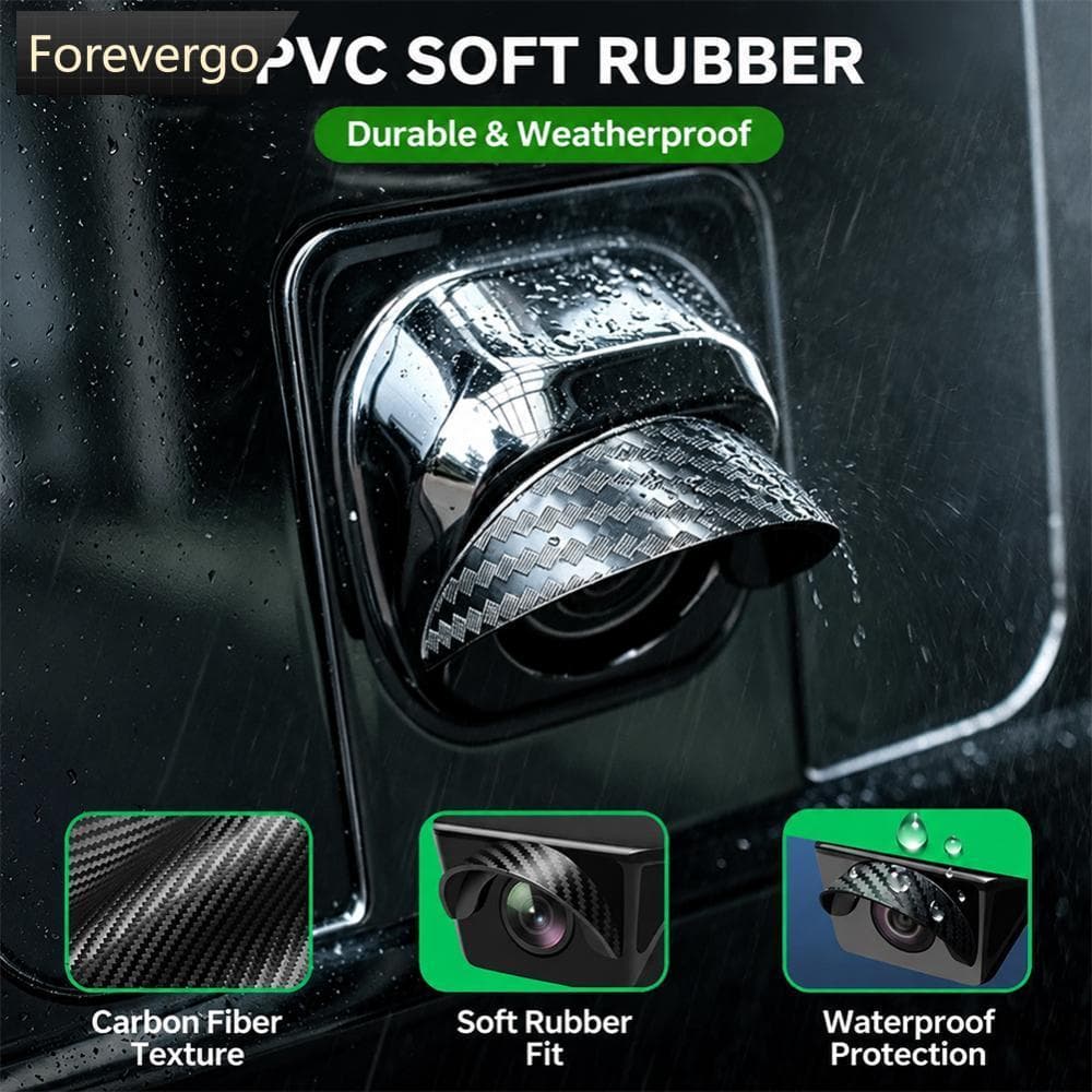 FOREVERGO Protetor De Lente De Câmera Traseira De Carro De Fibra De Carbono Vista Capa De Backup 360 Proteção Anti Arran