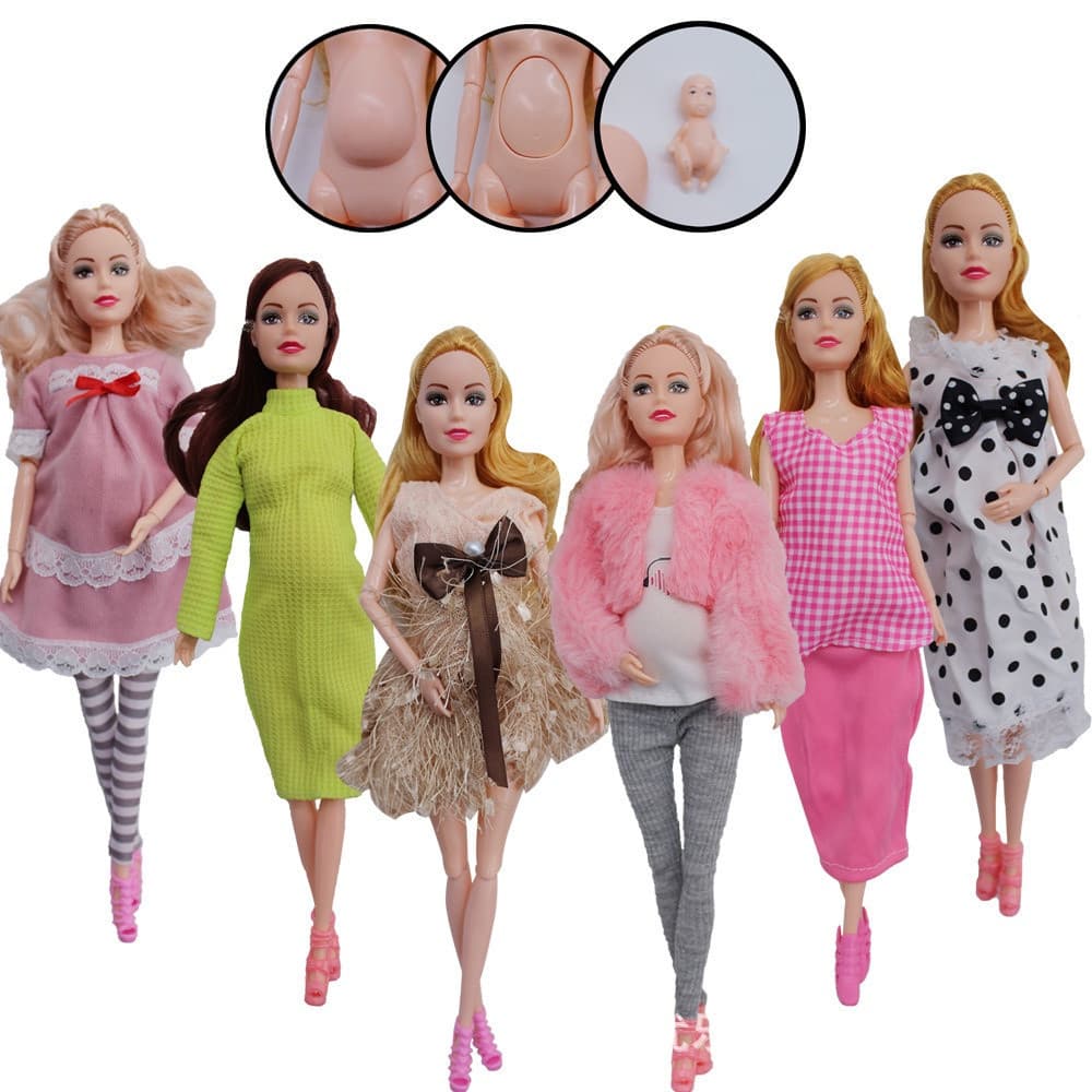Boneca articulada multifuncional de 30cm, Barbie grávida dando à luz, boneca para vestir, brinquedo de aniversário P XDR