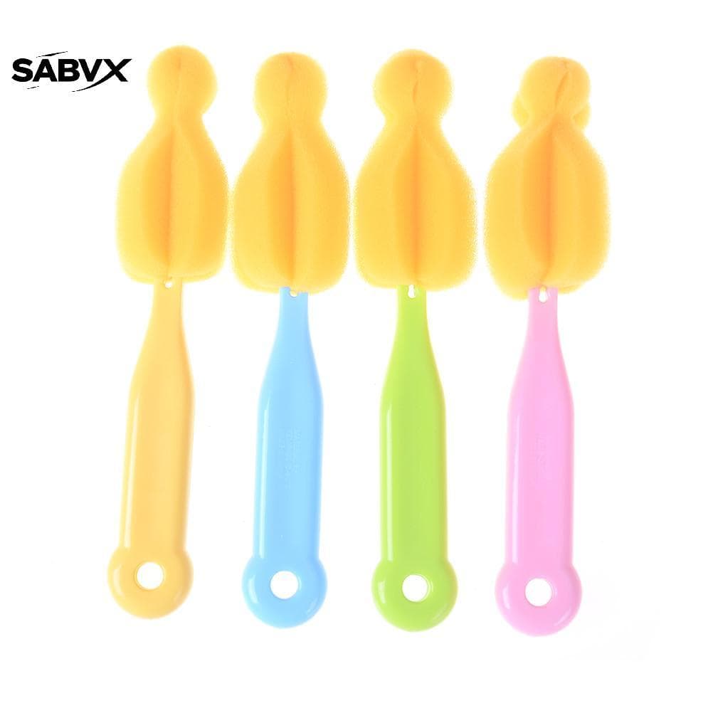 SABVX 2 Unidades De Limpeza De Tetinas De Bebê Escovas De Mamadeira Esponja Giratória De 360 Graus BR