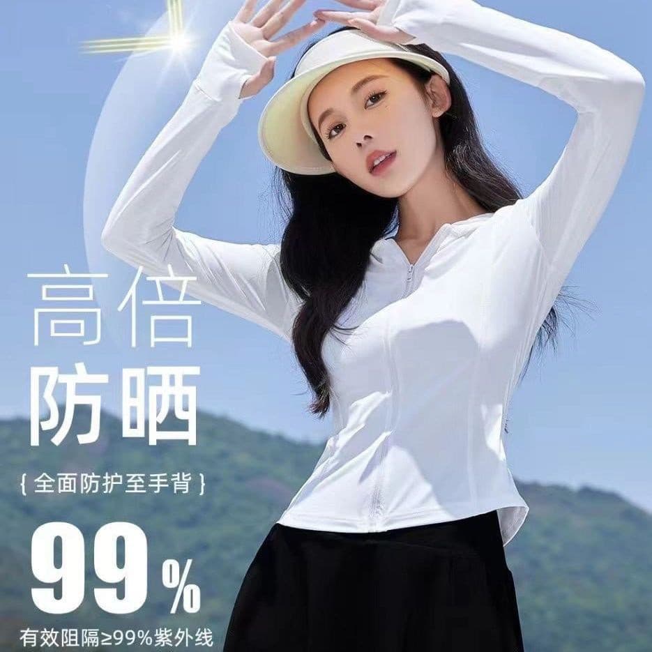 Verão leve protetor solar roupas femininas fino-ajuste esportes montanha escalada Fitness Yoga protetor solar roupas de 