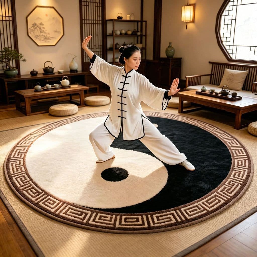 Tai Chi fofoca mapa tapete de veludo antiderrapante almofada de meditação sala Zen prática meditação sala de estar pele-