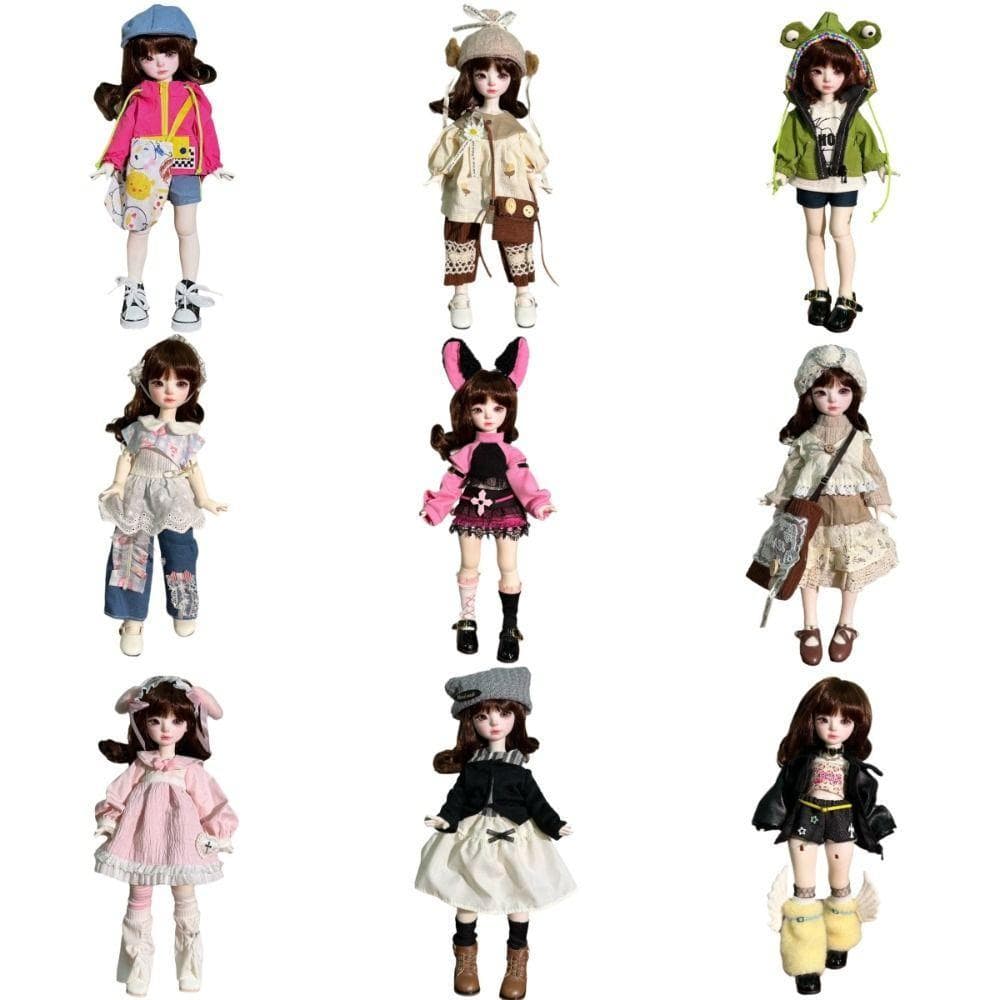 Boneca RONDAFULEO BJD , 11.8 Polegadas , 6 Pontos Articulados , Roupas De 30 Cm , Saia De Princesa Artesanais